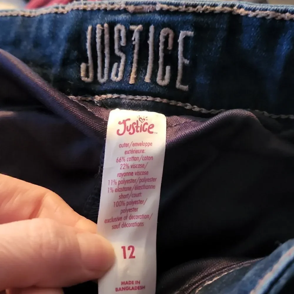 Justice Girls Size 12 Blue Jean Denim Skirt